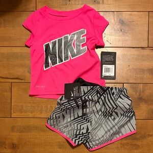 New Nike Dri- fit Pink and Gray Kids' Activewear Set